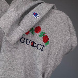Gucci X Champion Reverse Weave Embroidered Rose